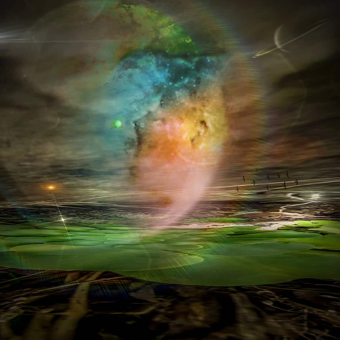 Kosmische Farbexplosion Wasser Himmel - Innere Welten Bilderpoesie Universum in uns La Gomera